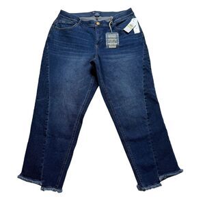 Democracy Ab Solution High Rise Spliced Ankle Length Straight Leg Jeans 18W NWT